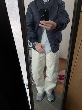 「アイテム（MA-1）」を使った、169男さん（メンズ・169cm）の秋コーディネート