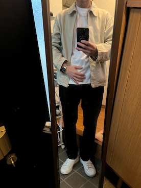 「adidas（アディダス）のアイテム（スニーカー、ホワイト系）」を使った、169男さん（メンズ・169cm）の春コーディネート