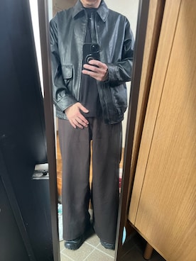 「アイテム（ミリタリージャケット）」を使った、169男さん（メンズ・169cm）の春コーディネート