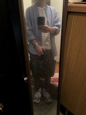 「アイテム（トートバッグ）」を使った、169男さん（メンズ・169cm）の秋コーディネート