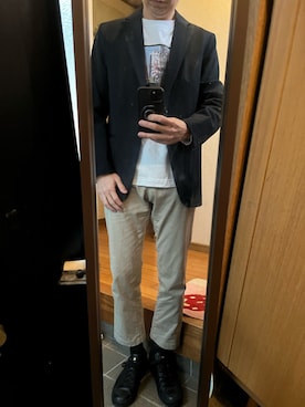 「CONVERSE（コンバース）の＜CONVERSE＞オールスター クップ（スニーカー、ブラック系）」を使った、169男さん（メンズ・169cm）の春コーディネート