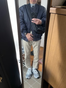 「アイテム（チノパンツ）」を使った、169男さん（メンズ・169cm・40代）の秋コーディネート