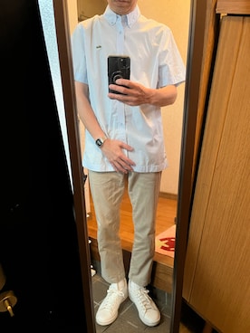 「adidas（アディダス）のアイテム（スニーカー、ホワイト系）」を使った、169男さんの夏コーディネート