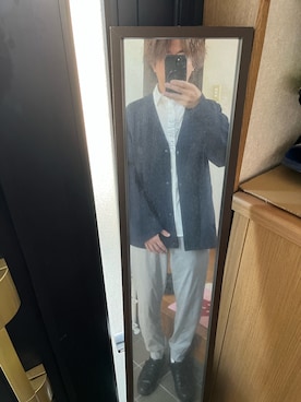 「アイテム（ノーカラージャケット）」を使った、169男さん（メンズ・169cm）の秋コーディネート
