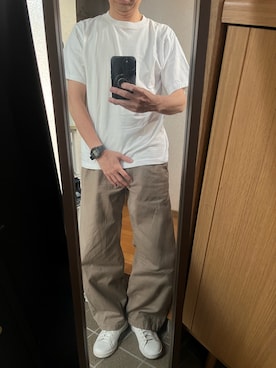 「United Athle（ユナイテッドアスレ）の【United Athle】premium cotton short sleeve t-shirt / 6.2oz プレミアム コットン 半袖 Tシャツ 5942（Tシャツ/カットソー、ホワイト系）」を使った、169男さんの夏コーディネート