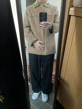 「アイテム（デジタル腕時計）」を使った、169男さん（メンズ・169cm）の秋コーディネート