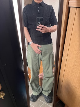 「アイテム（ポロシャツ、ブラック系）」を使った、169男さん（メンズ・169cm）の秋コーディネート