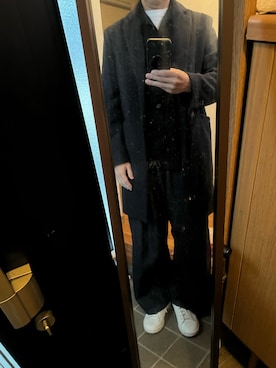 「アイテム（チェスターコート）」を使った、169男さん（メンズ・169cm）の冬コーディネート