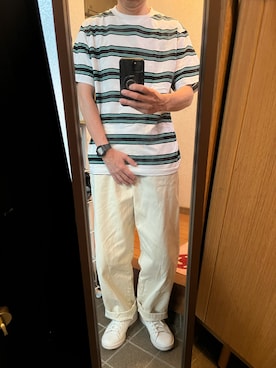 「adidas（アディダス）のアイテム（スニーカー、ホワイト系）」を使った、169男さんの夏コーディネート