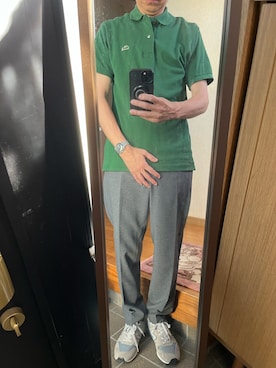 「LACOSTE（ラコステ）のアイテム（ポロシャツ）」を使った、169男さん（メンズ・169cm）の夏コーディネート
