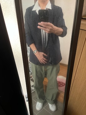 「アイテム（デジタル腕時計）」を使った、169男さん（メンズ・169cm）の秋コーディネート