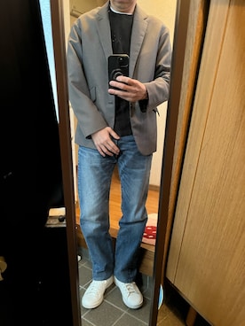 「adidas（アディダス）のアイテム（スニーカー、ホワイト系）」を使った、169男さん（メンズ・169cm）の春コーディネート