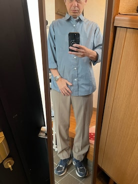 「NEW BALANCE（ニューバランス）のアイテム（スニーカー、その他）」を使った、169男さん（メンズ・169cm）の春コーディネート