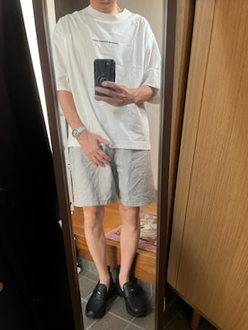 「NIKE（ナイキ）のW AIR MAX PHENOMENA　IM8814-001（ローファー、ブラック系）」を使った、169男さん（メンズ・169cm）の夏コーディネート