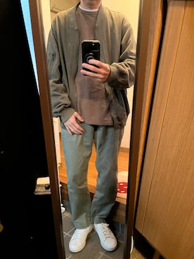 「GU（ジーユー）のアイテム（ブルゾン）」を使った、169男さん（メンズ・169cm）の春コーディネート