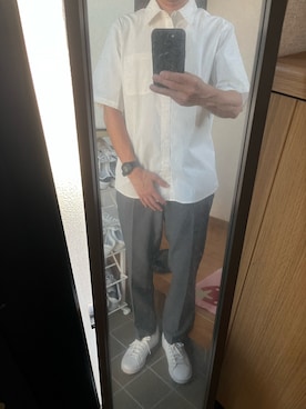 「アイテム（デジタル腕時計）」を使った、169男さん（メンズ・169cm）の秋コーディネート