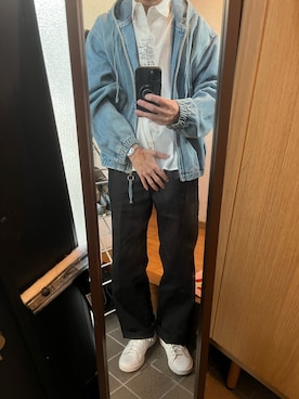 「adidas（アディダス）のアイテム（スニーカー、ホワイト系）」を使った、169男さんの春コーディネート