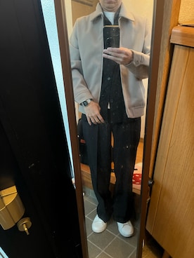 「アイテム（デジタル腕時計）」を使った、169男さん（メンズ・169cm）の冬コーディネート