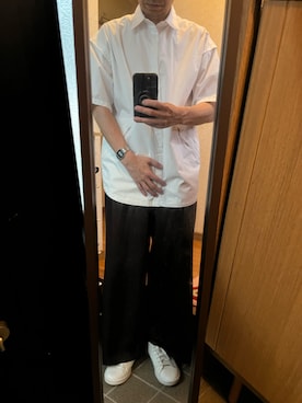 「adidas（アディダス）のアイテム（スニーカー、ホワイト系）」を使った、169男さん（メンズ・169cm）の夏コーディネート
