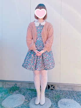 「アイテム（タイツ/ストッキング）」を使った、繭中舞百合さん（レディース・164cm）の冬コーディネート