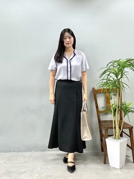 「natural couture（ナチュラルクチュール）のアイテム（シャツ/ブラウス）」を使った、airiさん（レディース・161cm）の夏コーディネート