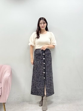 「natural couture（ナチュラルクチュール）のアイテム（ニット/セーター）」を使った、airiさん（レディース・161cm）の秋コーディネート