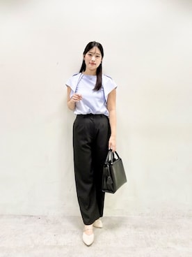 「natural couture（ナチュラルクチュール）のアイテム（シャツ/ブラウス）」を使った、airiさん（レディース・161cm）の夏コーディネート