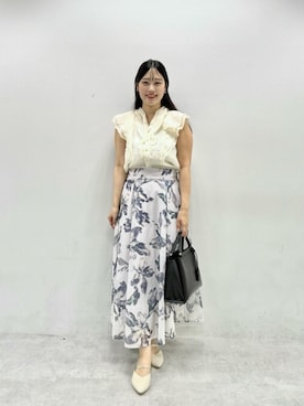 「natural couture（ナチュラルクチュール）のアイテム（シャツ/ブラウス）」を使った、airiさん（レディース・161cm）の夏コーディネート