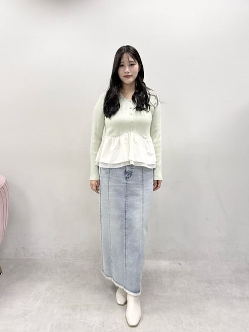 異素材ペプラムニット（ニット/セーター）｜natural couture