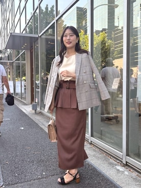 「アイテム（テーラードジャケット、その他）」を使った、airiさん（レディース・161cm）の秋コーディネート