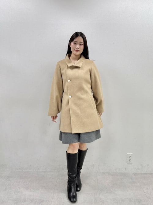ako〉スタンドカラーミドル丈コート（その他アウター）｜natural