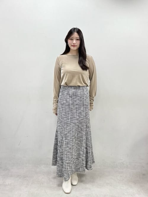 セール】ストレッチベロアロングT（Tシャツ/カットソー）｜natural