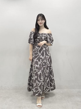「natural couture（ナチュラルクチュール）のフロントタックデザインフレアワンピース（ワンピース、その他）」を使った、airiさん（レディース・161cm）の夏コーディネート