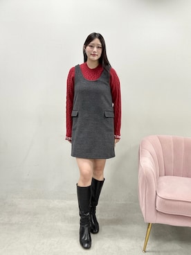 「アイテム（ワンピース/ドレス）」を使った、airiさん（レディース・161cm）の冬コーディネート