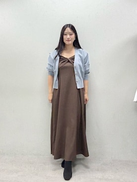 「natural couture（ナチュラルクチュール）のアイテム（ワンピース）」を使った、airiさん（レディース・161cm）の秋コーディネート