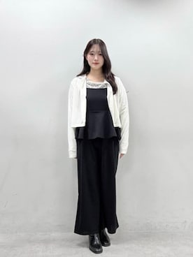 「アイテム（つなぎ/オールインワン）」を使った、airiさん（レディース・161cm）の冬コーディネート