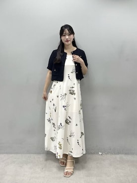 「natural couture（ナチュラルクチュール）のカットジョーゼットキャミワンピース（ワンピース、その他）」を使った、airiさん（レディース・161cm）の春コーディネート