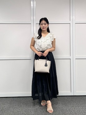 「natural couture（ナチュラルクチュール）のアイテム（シャツ/ブラウス）」を使った、airiさん（レディース・161cm）の夏コーディネート
