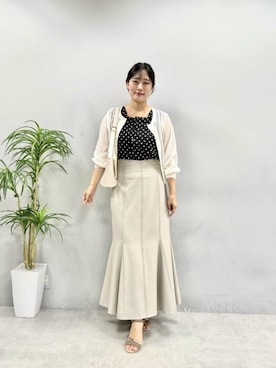 「natural couture（ナチュラルクチュール）のアイテム（シャツ/ブラウス）」を使った、airiさん（レディース・161cm）の夏コーディネート