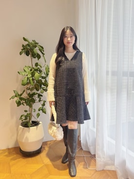 「natural couture（ナチュラルクチュール）のアイテム」を使った、airiさん（レディース・161cm）の秋コーディネート