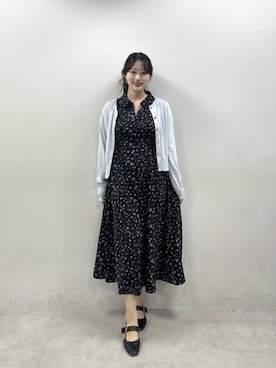 「natural couture（ナチュラルクチュール）の【sherbet line】接触冷感・UVカット付き配色金ボタンカーディガン（ニット/セーター、ブルー系）」を使った、airiさん（レディース・161cm）の春コーディネート