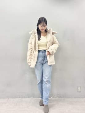 「アイテム（ダウンジャケット/コート）」を使った、airiさん（レディース・161cm）の秋コーディネート