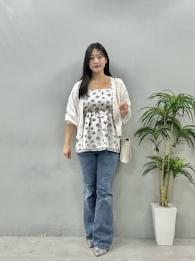 「natural couture（ナチュラルクチュール）のアイテム（シャツ/ブラウス）」を使った、airiさん（レディース・161cm）の夏コーディネート