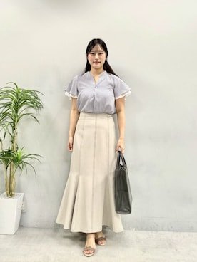 「natural couture（ナチュラルクチュール）のアイテム（シャツ/ブラウス）」を使った、airiさん（レディース・161cm）の夏コーディネート