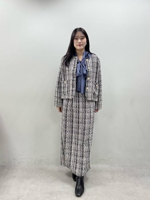 MIXツイードノーカラージャケット（ノーカラージャケット）｜natural