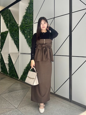 「natural couture（ナチュラルクチュール）のアイテム（ニット/セーター）」を使った、airiさん（レディース・161cm）の秋コーディネート