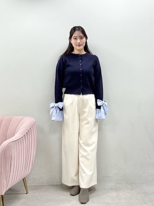 あぢゅ natural couture ウエストリボンタックパンツ セール】ウエストリボンタックパンツ（その他パンツ）｜natural