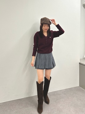 「アイテム（ハンチング/ベレー帽）」を使った、asamiさん（レディース・152cm）の夏コーディネート
