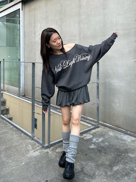 「アイテム（レッグウォーマー、グレー系）」を使った、asamiさん（レディース・152cm）の秋コーディネート