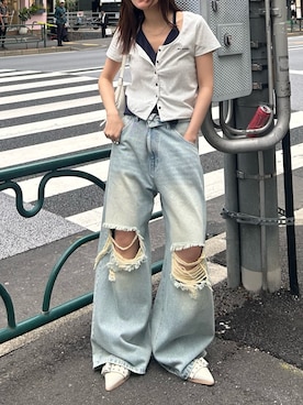 「RAY CASSIN（レイカズン）のアイテム」を使った、asamiさん（レディース・152cm）の夏コーディネート